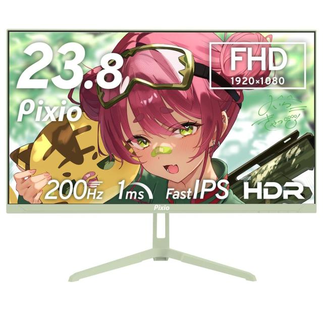 Pixio（ピクシオ） PX248WAVEMT-O ゲーミング液晶ディスプレイ(23.8型/Fast IPS/FullHD 1920×1080/200Hz/1ms/HDR/HDMI2.0/DP1.4/VESA/2年保証・ドット抜け保障)(グリーン)PX248 Wave[PX248WAVEMTOGR] 返品種別Aの通販は