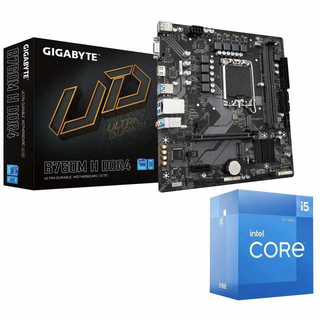 GIGABYTE（ギガバイト） B760MWITH12400F B760M H DDR4 with Core i5 12400F マザーボード[B760MWITH12400F] 返品種別B