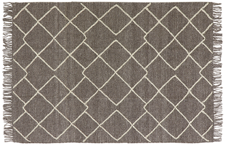 モリヨシ インド製マット Link リンク（約100×140cm・チャコール＆ベージュ） CHOUETTE（シュエット）28632-4542 248-604065返品種別Aの通販は 13,376円