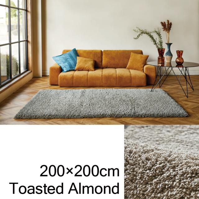 モリヨシ ベルギー製シャギーマット Souplesse スプレス（約200×200cm・Toasted　Almond） 248-607356返品種別Aの通販は