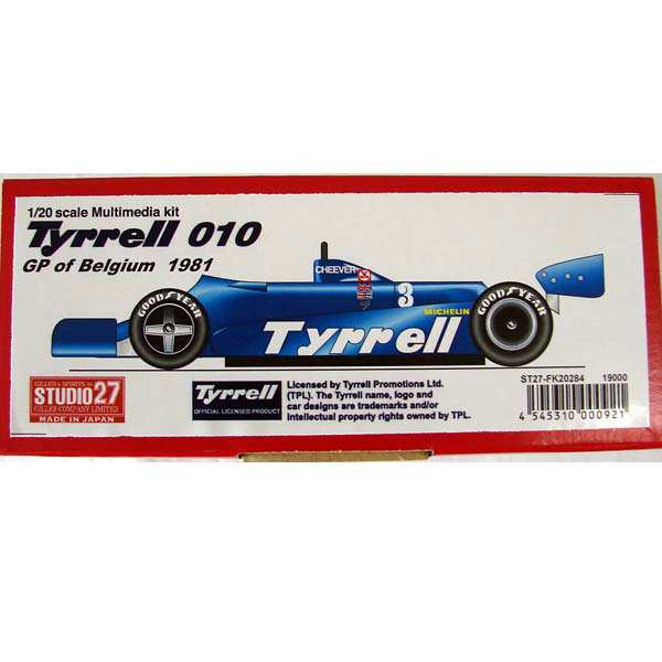スタジオ27 1/20 ティレル010 ベルギーGP 1981【ST27-FK20284】  返品種別Bの通販は