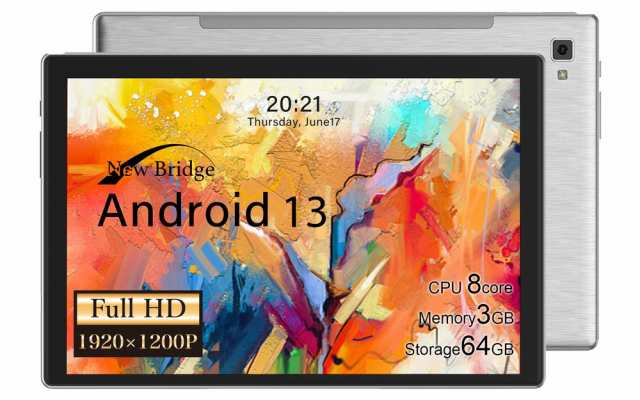 New Bridge NB-TB101N 10.1インチ Androidタブレット（Android 13/ RAM 3GB/ ROM 64GB/ WiFiモデル）[NBTB101N] 返品種別B