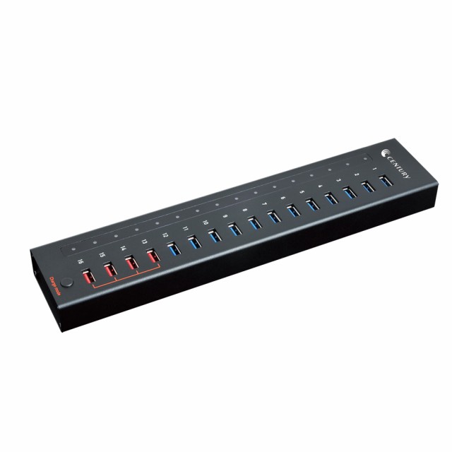センチュリー CHM-U3P16V2 USB3.2 Gen1対応 USBハブ 16ポート Hub名人 十六段[CHMU3P16V2] 返品種別Aの通販は