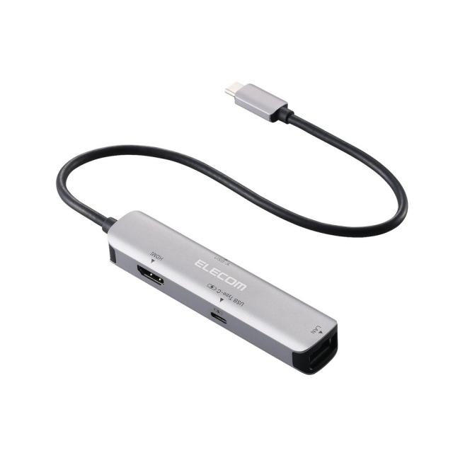 エレコム DST-C29SV ドッキングステーション 4in1 HDMI＋LAN PD 92W出力(USB-C/USB-A/HDMI/RJ45)（シルバー）[DSTC29SV] 返品種別Aの通販は 5,611円