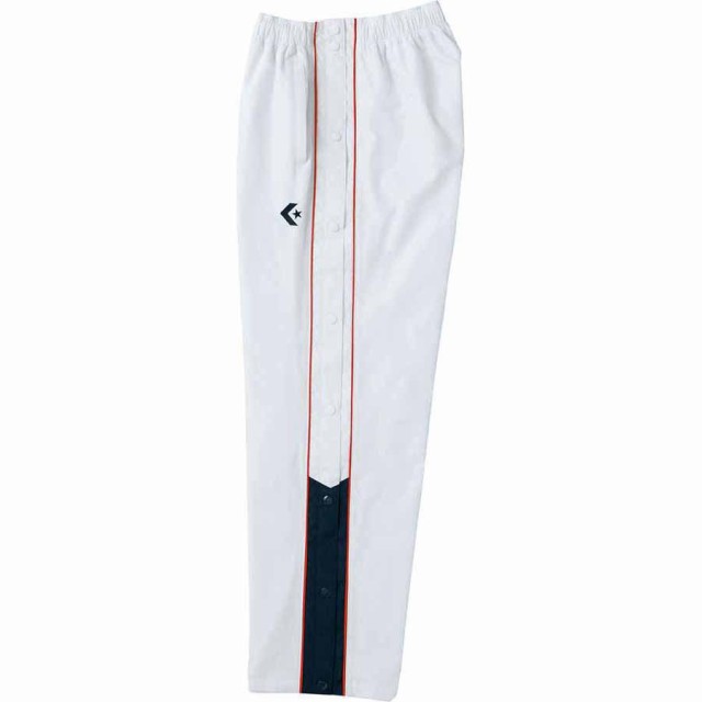 コンバース ウォームアップパンツ（サイドフルオープン）（ホワイト/ネイビー・サイズ：S） CONVERSE CB162501P-1129-S返品種別A