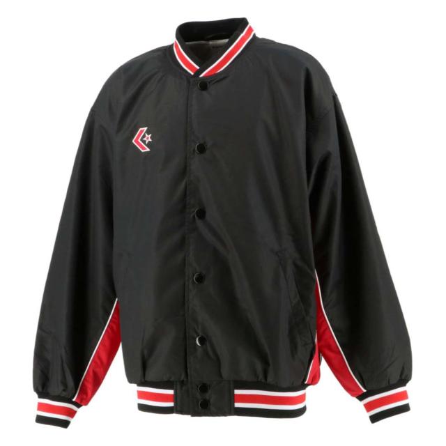 コンバース ジュニア ウォームアップジャケット（前ボタン）（ブラック×レッド・サイズ：150cm） CONVERSE CB482501S-1964-150返品種別A