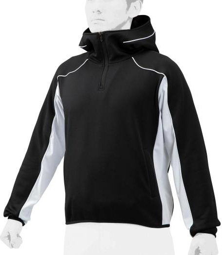 ミズノ ストレッチニットフーディジャケット（ブラック×ホワイト・サイズ：XO） mizuno 12JE0K26 ユニセックス 12JE0K2609XO返品種別A