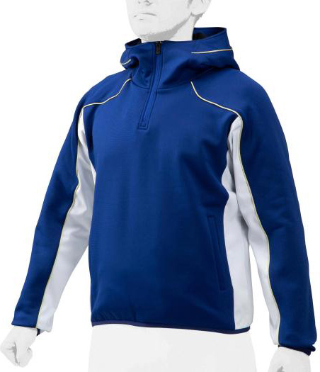 ミズノ ストレッチニットフーディジャケット（パステルネイビー×ホワイト・サイズ：2XO） 12JE0K26162XO返品種別A