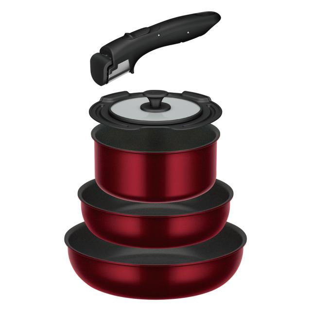 サーモス KSD-5A-DR 【IH対応】取っ手のとれるフライパン　5点セット　ディープレッドTHERMOS[KSD5ADR] 返品種別Aの通販は
