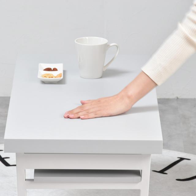 B.Bファニシング NKTB0265MOLGY Noko 棚付きフォールディングテーブル(ライトグレー)[NKTB0265MOLGY] 返品種別Aの通販は