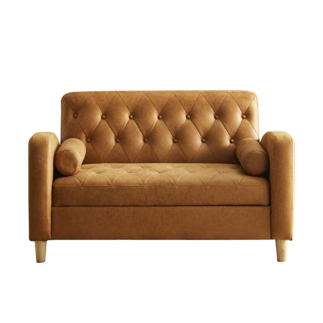 後藤家具物産・大川リビング木工社 収納庫付き 2人掛けソファ(ライトブラウン) SO-03DX-LBR返品種別Aの通販は