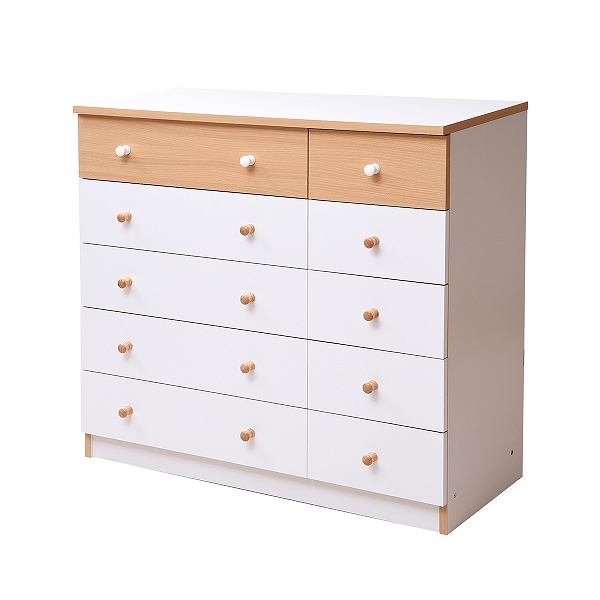 JK-PLAN(ジェイケイ・プラン) FR-013-WHNA カジュアルチェスト5段ワイドチェスト(ホワイト/ナチュラル)[FR013WHNA] 返品種別Aの通販は 20,580円