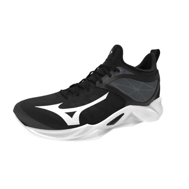 ミズノ バレーボールシューズ ウエーブディメンション(ブラック×ホワイト×グレー・25.5cm) mizuno V1GA224001255返品種別Aの通販は