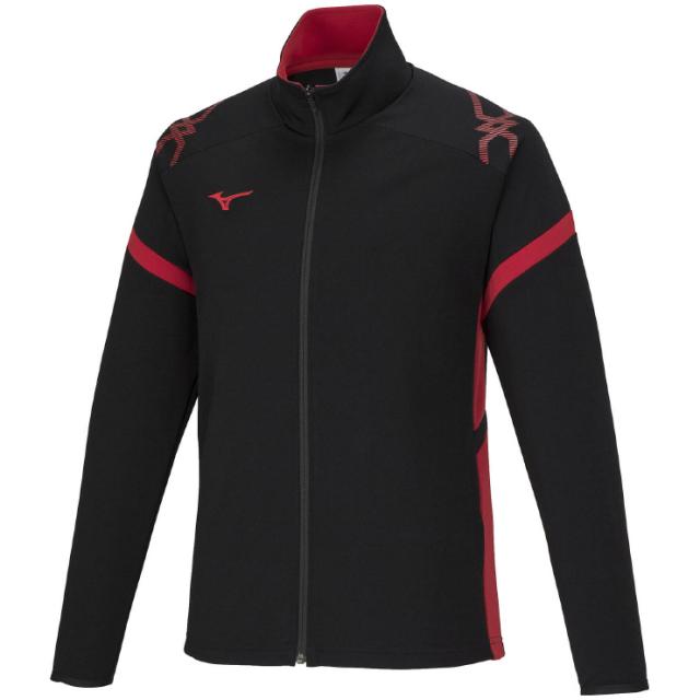 ミズノ MCライン ウォームアップジャケット（ブラック×チャイニーズレッド・サイズ：2XL） MIZUNO 32MCA110962XL返品種別A