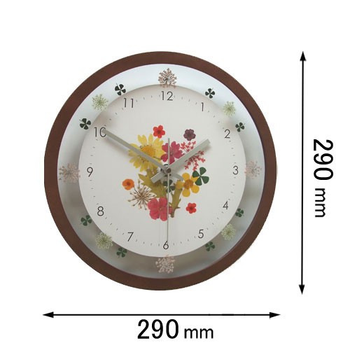 フォーカス・スリー 電波掛け時計Focus Three　ボタニカクロック（ブラウン） V-0058(BR)デンパ[V0058BRデンパ] 返品種別Aの通販は