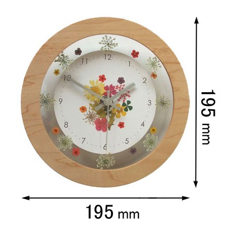 フォーカス・スリー 電波掛け時計Focus Three　ボタニカクロック（ナチュラル） V-0060(NA)デンパ[V0060NAデンパ] 返品種別A