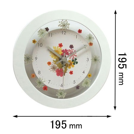 フォーカス・スリー 電波掛け時計Focus Three　ボタニカクロック（ホワイト） V-0060(WH)デンパ[V0060WHデンパ] 返品種別A