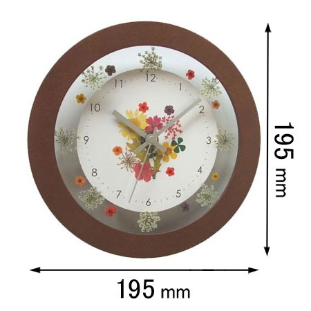 フォーカス・スリー 電波掛け時計Focus Three　ボタニカクロック（ブラウン） V-0060(BR)デンパ[V0060BRデンパ] 返品種別A