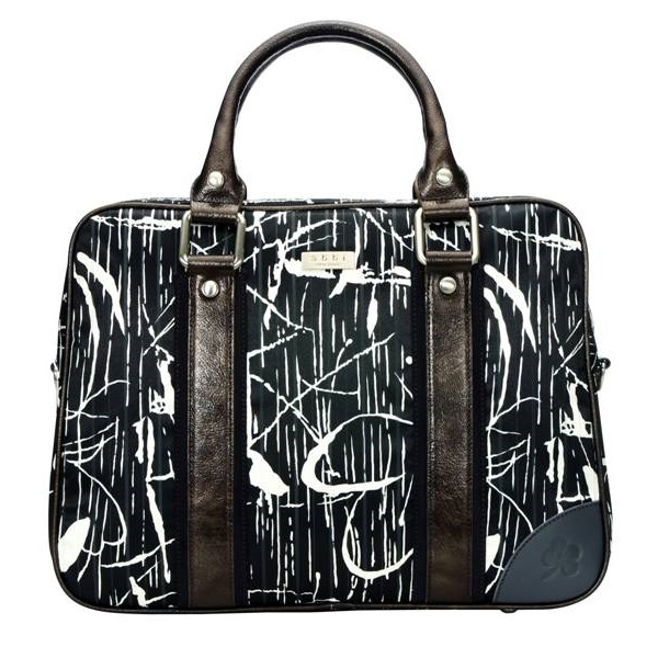 abbi B3501B 15.4インチ対応 Carrie（キャリー）プリントトート（ブラック/ホワイト）[B3501B] 返品種別Aの通販は 18,700円