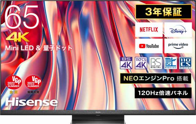 在庫最安値】 (標準設置無料 設置Aエリアのみ) ハイセンス 65型4K