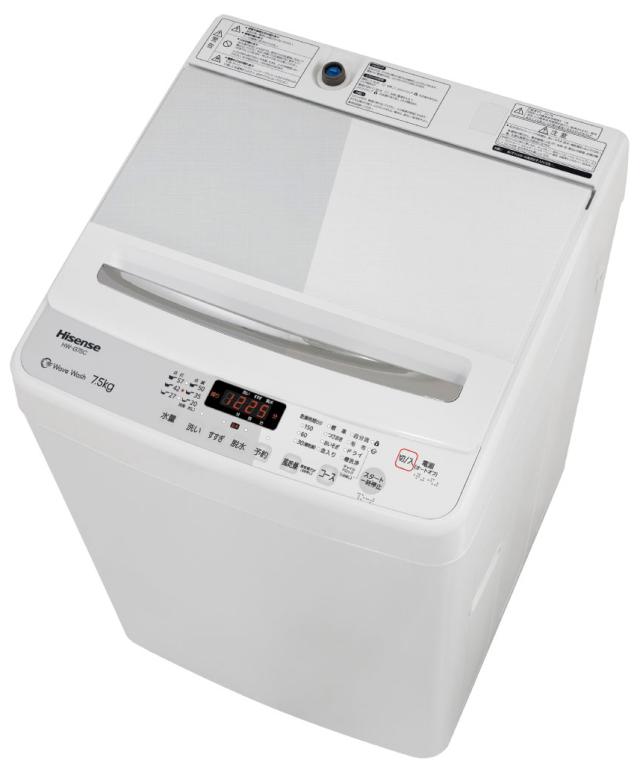 ハイセンス HW-G75C 7.5kg 全自動洗濯機　ホワイト/ホワイトHisense[HWG75C] 返品種別Aの通販は