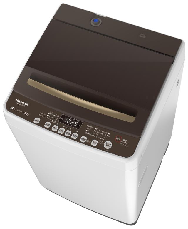 ハイセンス HW-DG80C 8.0kg 全自動洗濯機 ホワイト/ブラウンHisense 