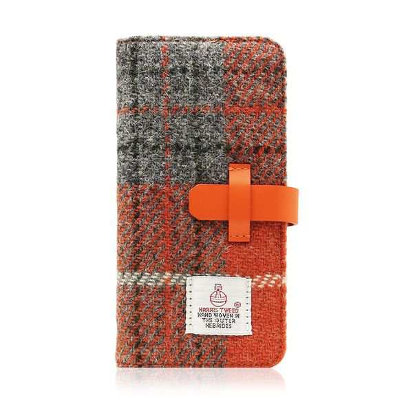 SLG Design SD8119I7 iPhone SE3/SE2/8/7用 手帳型ケース Harris Tweed Diary（オレンジ×グレー）[SD8119I7] 返品種別A