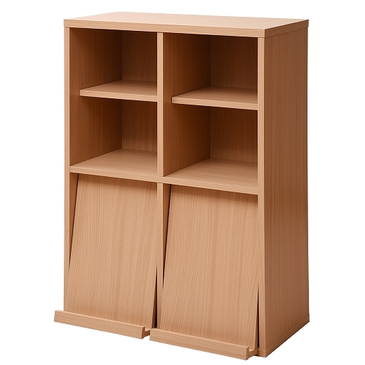 JK-PLAN(ジェイケイ・プラン) FR-048-NA 6BOXシリーズフラップ2枚扉オープン(ナチュラル)[FR048NA] 返品種別Aの通販は