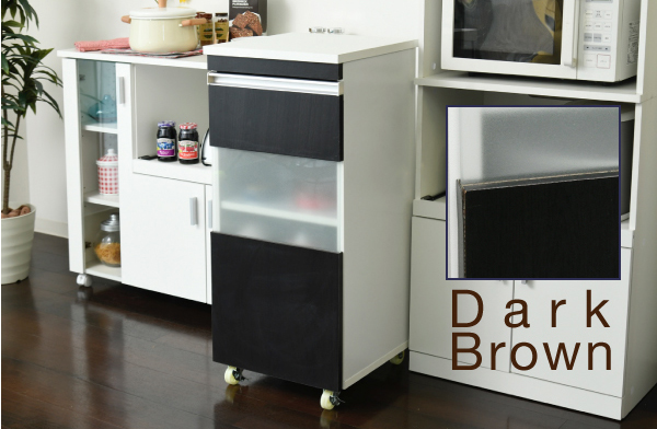 JK-PLAN(ジェイケイ・プラン) 隙間キッチンシリーズカウンターワゴンキャビネット(ホワイト/ダークブラウン)  FKC-0005-WHDB返品種別Aの通販は