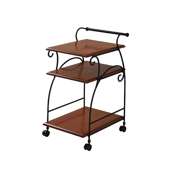 JK-PLAN(ジェイケイ・プラン) IRI-0054-BK ロートアイアンキッチンワゴン(ブラック)ロートアイアン[IRI0054BK] 返品種別Aの通販は