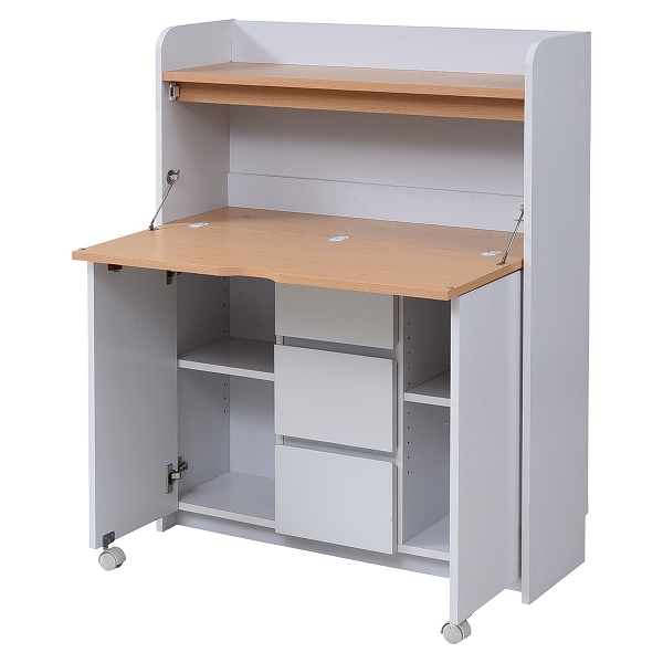 JK-PLAN(ジェイケイ・プラン) FWD-0278-WHNA 省スペースライティングデスク(ホワイト/ナチュラル)[FWD0278WHNA] 返品種別Aの通販は