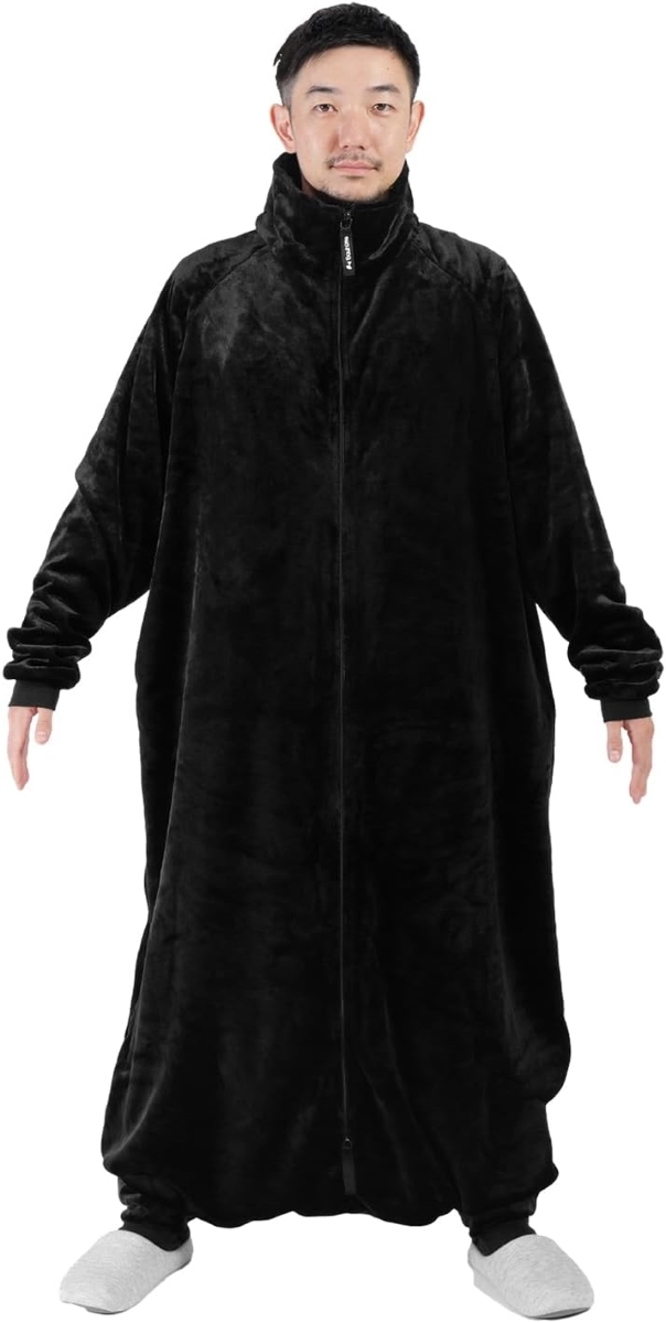 バウヒュッテ はだけない着る毛布（ブラック・L） Bauhutte　WEARBLE BLANKET　着る毛布　全身タイプ HFD-HB25-L-BK返品種別Aの通販は 7,809円