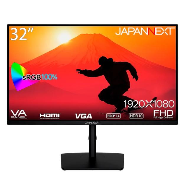 JAPANNEXT（ジャパンネクスト） JN-V32FHDR-HSP 32型  液晶ディスプレイ（フルHD/VA/半光沢/60Hz/4ms/VGA/HDMI/FreeSync/フリッカーフリの通販は