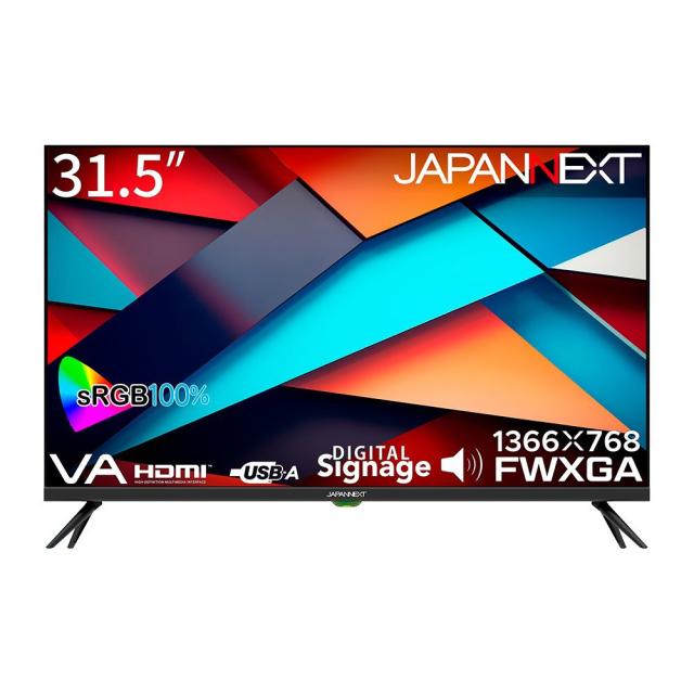 JAPANNEXT（ジャパンネクスト） JN-SV322HD サイネージ液晶ディスプレイ(31.5型/VA/FWXGA 1366×768/60Hz/8.5ms/HDMI1.4/VESA)(ブラック)[JNSV322HD] 返品種別Aの通販は