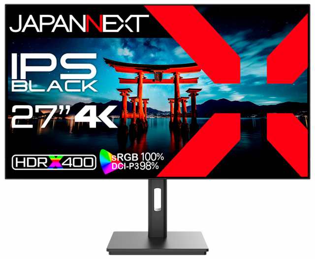 JAPANNEXT（ジャパンネクスト） JN-272IPSB4FLUHDR 27型 液晶ディスプレイ（4K/60Hz/IPS/非光沢/8ms（GTG）/HDMI/DisplayPort/スピーカー