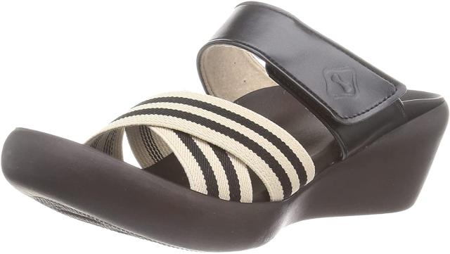 RegettaCanoe クロスベルトウェッジサンダル（ボーダー）（ブラック・サイズ：M 23.0-23.5cm） リゲッタカヌー CJLW5503A-BLK-M返品種別Aの通販は