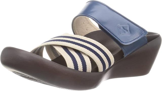 RegettaCanoe クロスベルトウェッジサンダル（ボーダー）（ネイビー・サイズ：L 24.0-24.5cm） リゲッタカヌー CJLW5503A-NVY-L返品種別Aの通販は