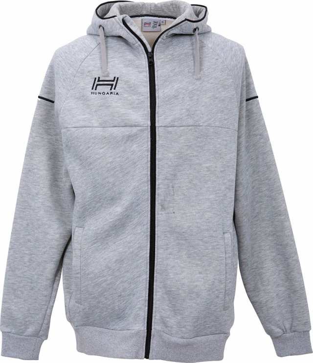 Hungaria(ハンガリア) ラグビー フルジップ フード付き スウェットパーカー メンズ（GREY・サイズ：2XL） SP-HGD002-GREY-2XL返品種別A