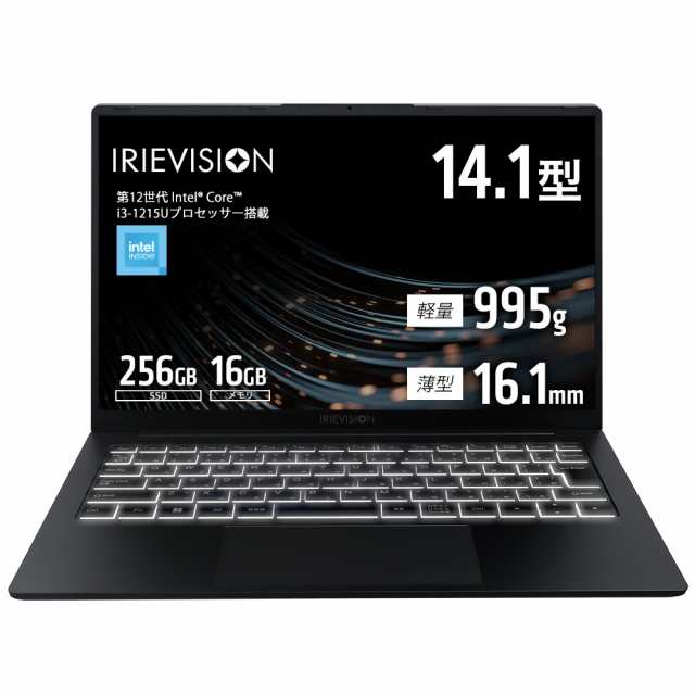 FFF（フィールドスリー） FFF-PC14B1BK ノートパソコン IRIEVISION(14.1型/Windows11/Core i3 1215U/メモリ16GB/SSD256GB/2240x1400/995g