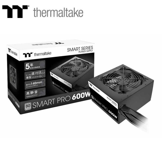 Thermaltake（サーマルテイク） PS-SPD-0600NNFAWJ-1 80PLUS STANDARD認定 電源ユニット Smart Pro 600W -STANDARD-（ブラック）[PSSPD0600NNFAWJ1] 返品種別Bの通販は 6,703円