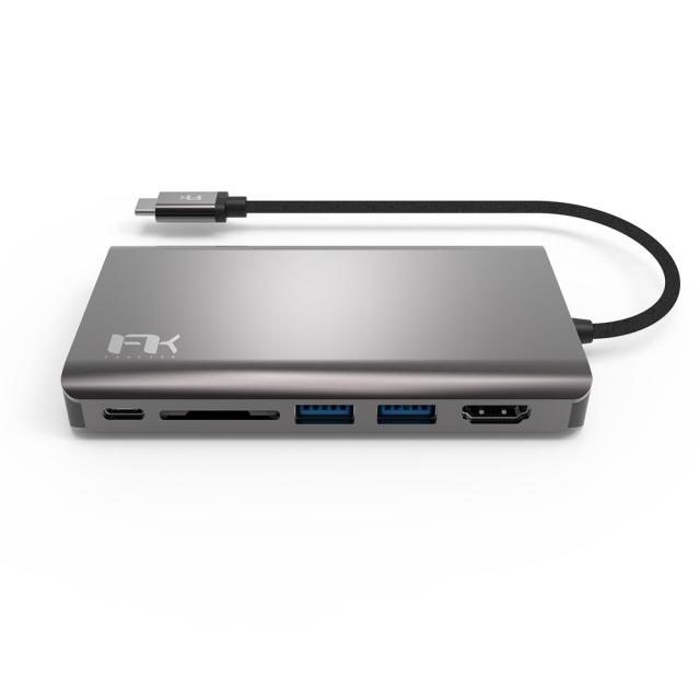 Feeltek（フィールテック） UCH008AP2 HDMIポート付 USB Type-Cハブ 8ポート(HDMI/USB-A/USB-C/SDカード/VGA/ギガビット・イーサネット/3.5mmオーディオジャック)Portable 8-in-1 USB-C Hub[UCH008AP2] 返品種別Aの通販は 8,753円