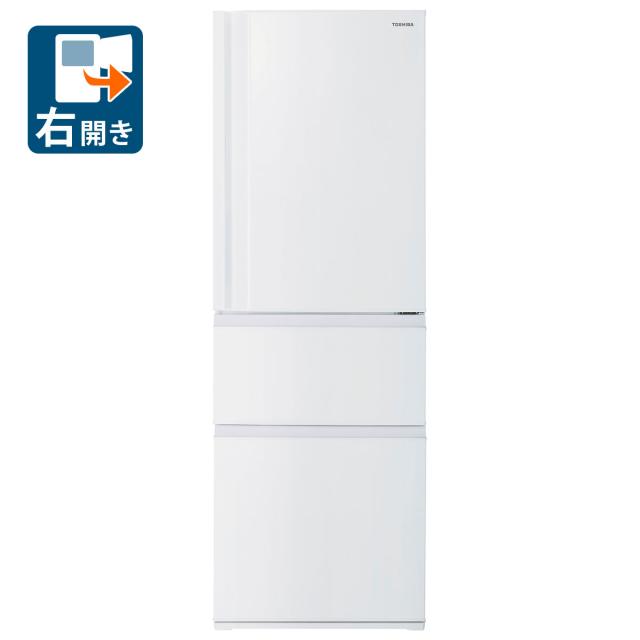 しろ 東芝 GR-W36SC-WU 356L 3ドア冷蔵庫（マットホワイト）【右開き