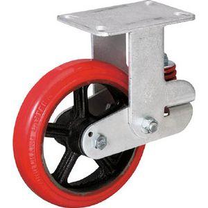 イノアック車輪 KTU-200WK-GS バネ付き牽引車輪（ウレタン車輪タイプ 固定金具付 Φ200）[KTU200WKGS] 返品種別Bの通販は