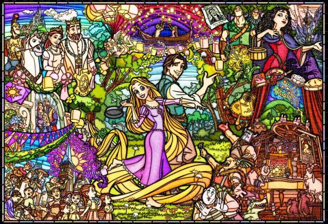 ラプンツェル　パズル　ステンドアート ステンドアートジグゾーパズル テンヨー 塔の上のラプンツェル