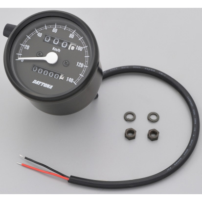 デイトナ 15621 機械式スピードメーター Φ6 140km/h　ホワイトLED照明DAYTONA[15621デイトナ] 返品種別Bの通販は
