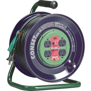 ハタヤリミテッド KS30K コンセント盤固定型コードリール　単相100Vアース付　30m[KS30Kハタヤ] 返品種別Bの通販は