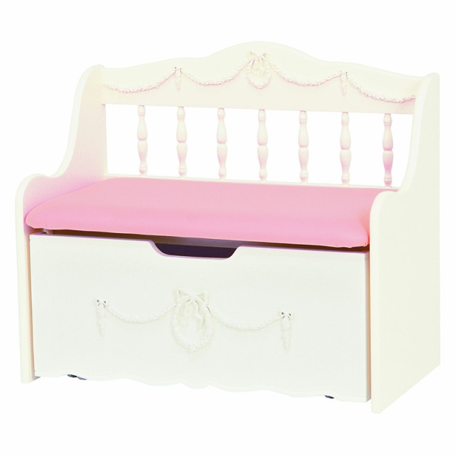 HAGIHARA(萩原) キッズベンチチェスト(ホワイト・幅75×奥行40×高さ65cm) KIDS FURNITURE(キッズファニチャー) RH-1850WH返品種別A