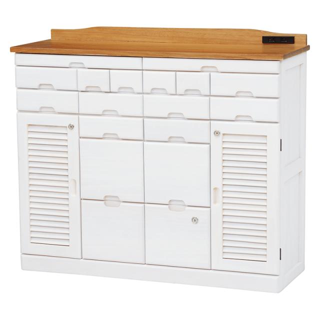 HAGIHARA(萩原) MFX-8209NW FAX台(ナチュラル/ホワイト・幅96×奥行32×高さ83cm)多目的収納[MFX8209NW] 返品種別Aの通販は