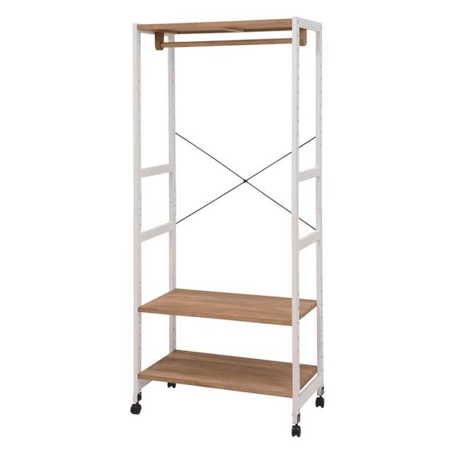 HAGIHARA(萩原) MHR-6251NIV ハンガーラック(ナチュラル/ホワイト・幅77×奥行40×高さ176cm)[MHR6251NIV] 返品種別Aの通販は 9,181円