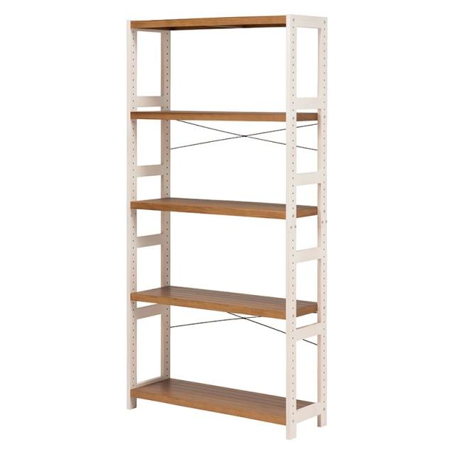 HAGIHARA(萩原) MCC-6038WSLB ラック(ホワイトウォッシュ/ライトブラウン・幅90×奥行30×高さ180cm)[MCC6038WSLB] 返品種別Aの通販は